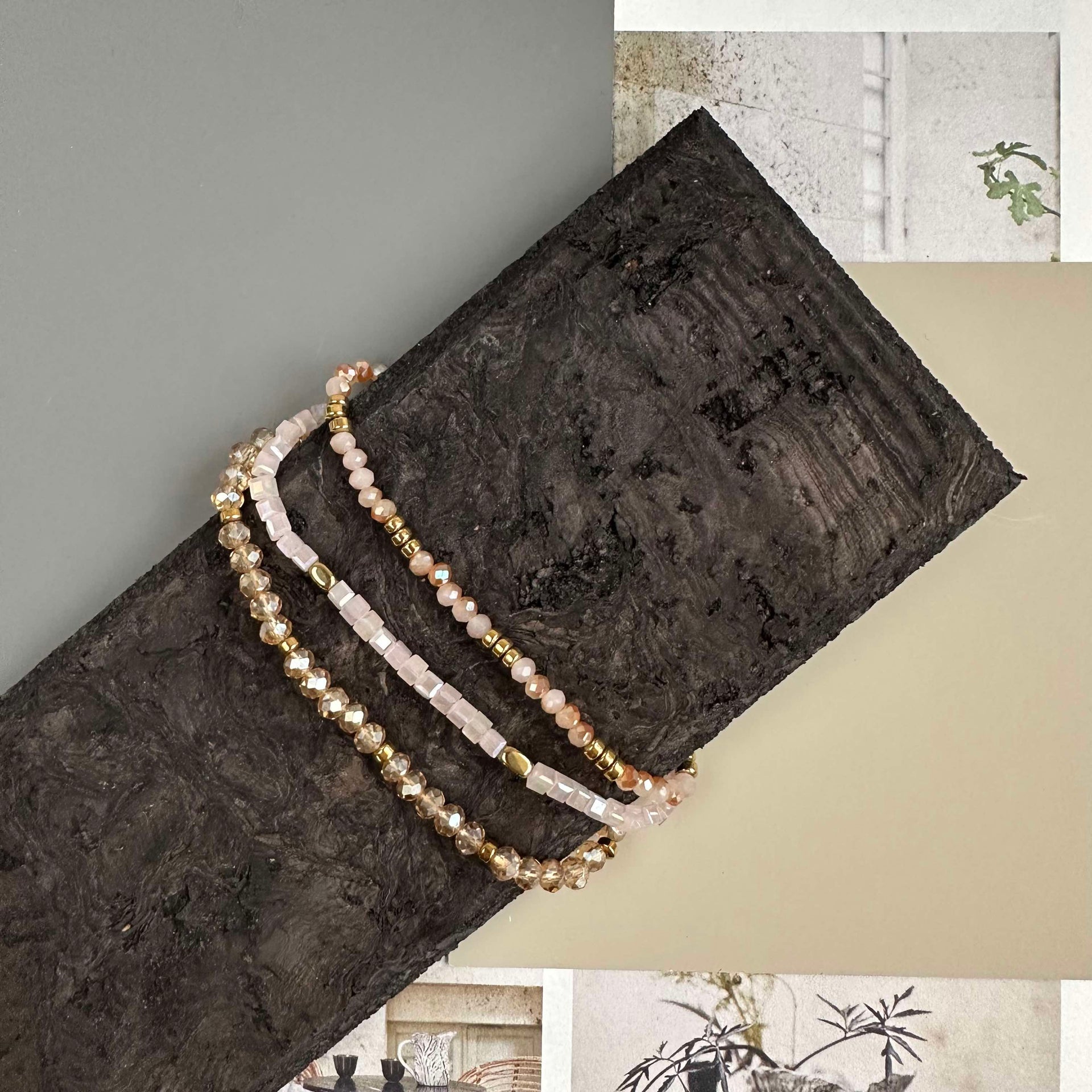 Armband Merle Natur - Set med 3 st