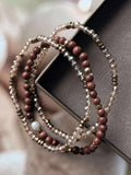 Armband Leah Natur/Cognac – Set med 3 st