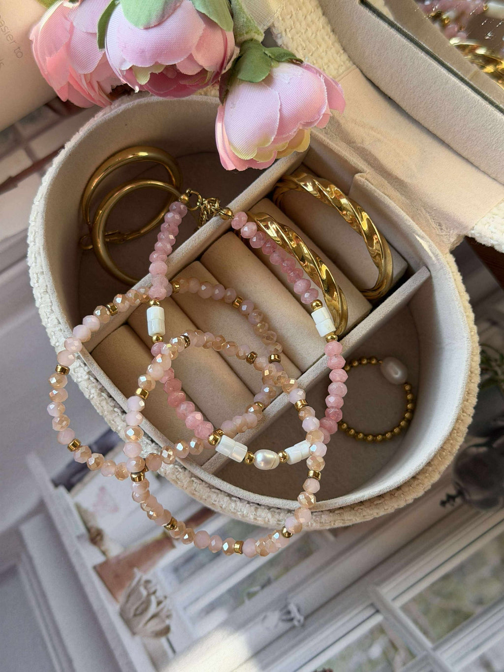 Armband Sarabella Soft Rose – Set med 3 st