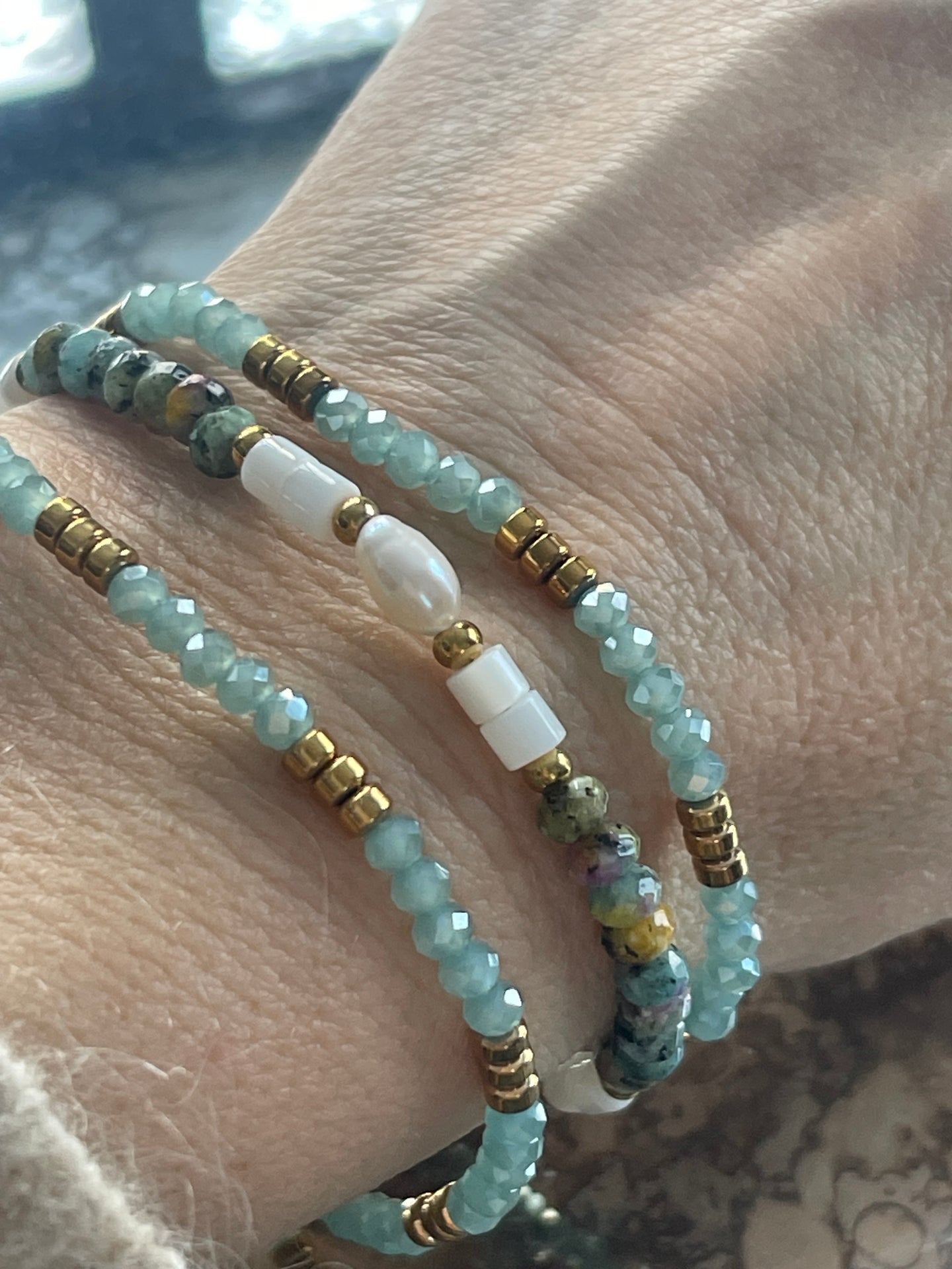 Armband Sarabella Aqua – Set med 3 st