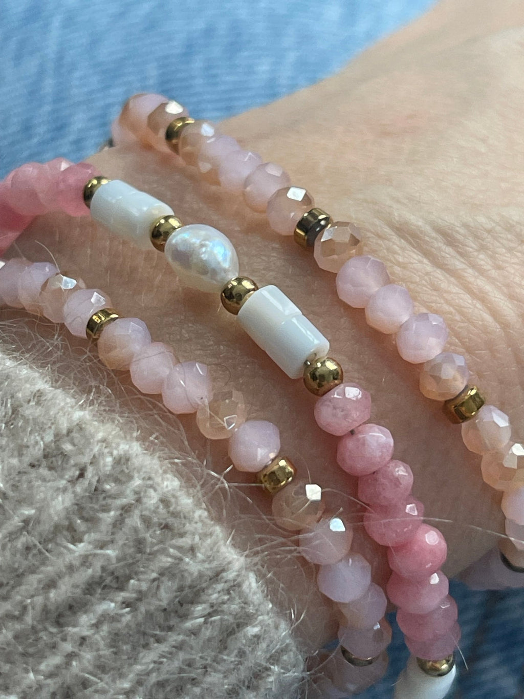 Armband Sarabella Soft Rose – Set med 3 st