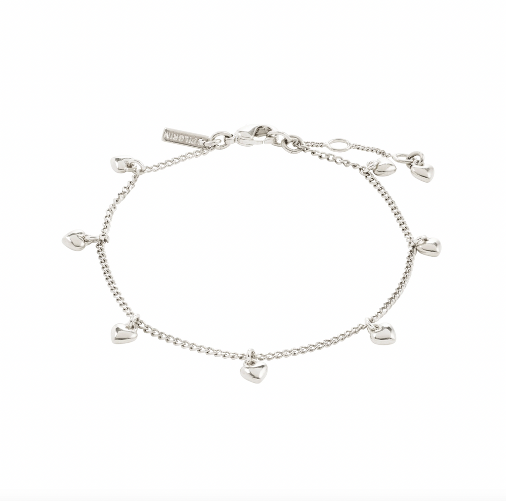 Armband med hjärtan - Silverpläterat